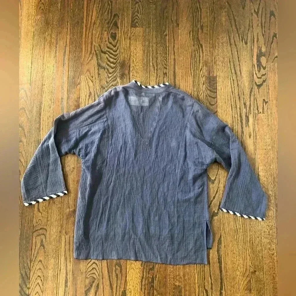 Tory Burch Women’s L Gauze Beach Shirt/Coverup in Tory Navy - NWT!! - Picture 13 of 16